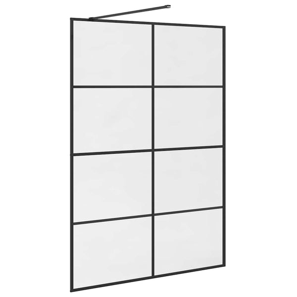 Walk-in suihkun seinäke kirkas ESG-lasi 140x195 cm musta