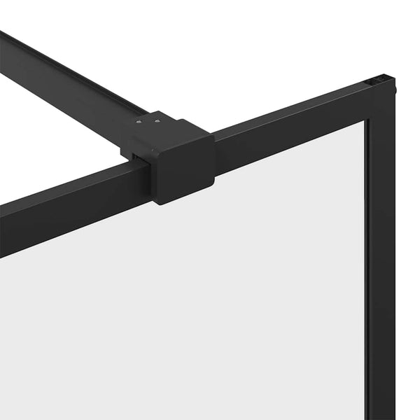 Walk-in suihkun seinäke kirkas ESG-lasi 140x195 cm musta