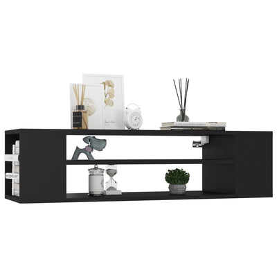 Seinäkiinnitettävä TV-taso musta 100x30x26,5 cm tekninen puu