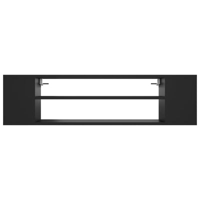 Seinäkiinnitettävä TV-taso musta 100x30x26,5 cm tekninen puu