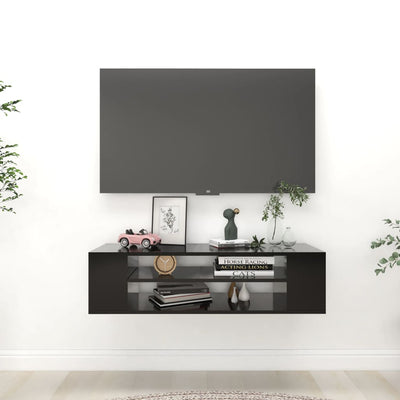 Seinäkiinnitettävä TV-taso musta 100x30x26,5 cm tekninen puu