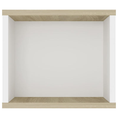 Seinäkiinnitettävä TV-taso valkoinen/tammi 100x30x26,5 cm puu