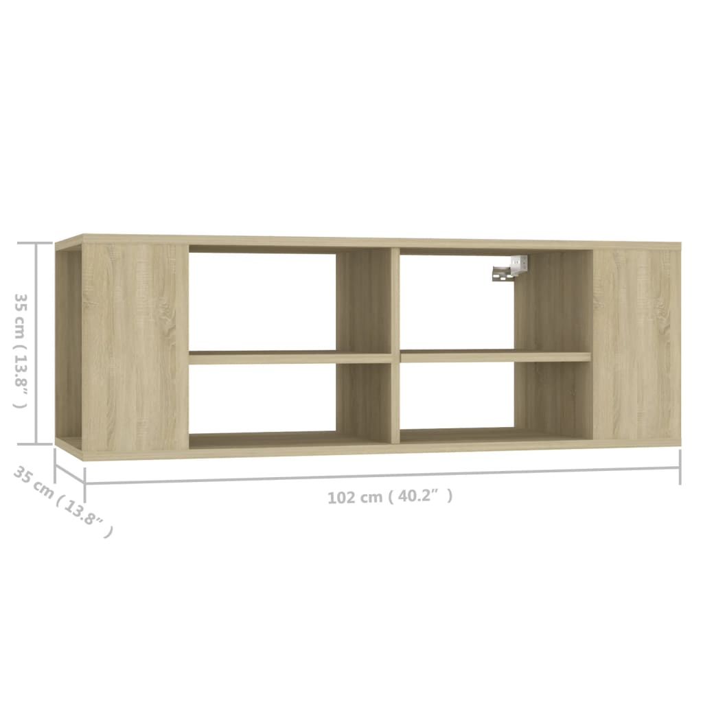 Seinäkiinnitettävä TV-taso Sonoma 102x35x35 cm tekninen puu