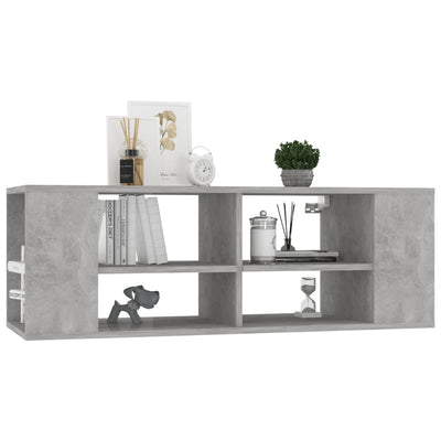 Seinäkiinnitettävä TV-taso betoninharmaa 102x35x35cm puu