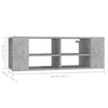 Seinäkiinnitettävä TV-taso betoninharmaa 102x35x35cm puu