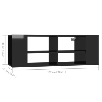 Seinäkiinnitettävä TV-taso kk. musta 102x35x35 cm tekninen puu