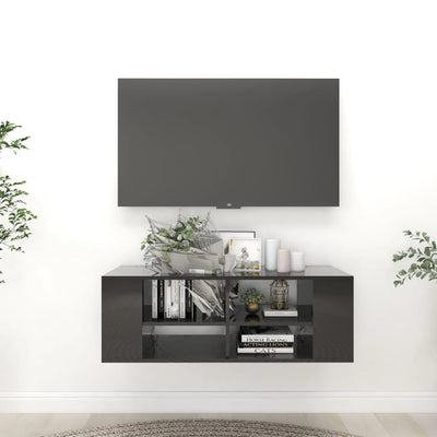 Seinäkiinnitettävä TV-taso kk. musta 102x35x35 cm tekninen puu