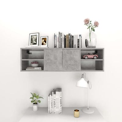 Seinähylly betoninharmaa 102x30x29 cm tekninen puu