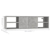 Seinähylly betoninharmaa 102x30x29 cm tekninen puu