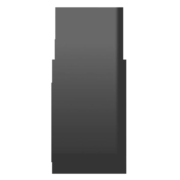 Sivukaappi korkeakiilto musta 60x26x60 cm tekninen puu