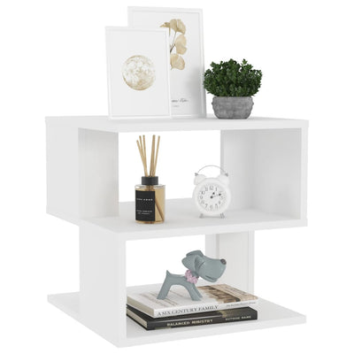 Valkoinen sivupöytä Selzer 40x40x40cm (teknisestä puusta)