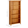 Kirjahylly 5 tasoa 70x22x140 cm täystammi