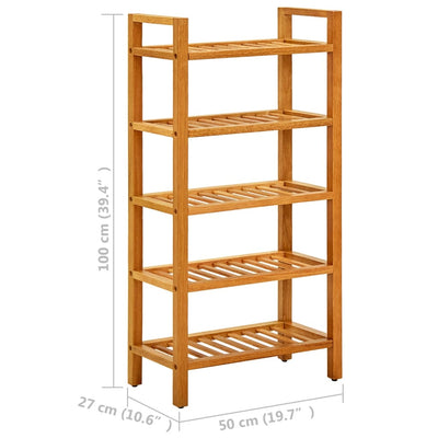 Kenkäteline 5 hyllyä 50x27x100 cm täystammi