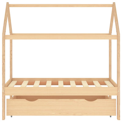 Lasten sängynrunko laatikolla Rihan 70x140cm (mänty)