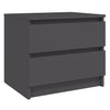 Yöpöydät 2 kpl harmaa 50x39x43,5 cm lastulevy