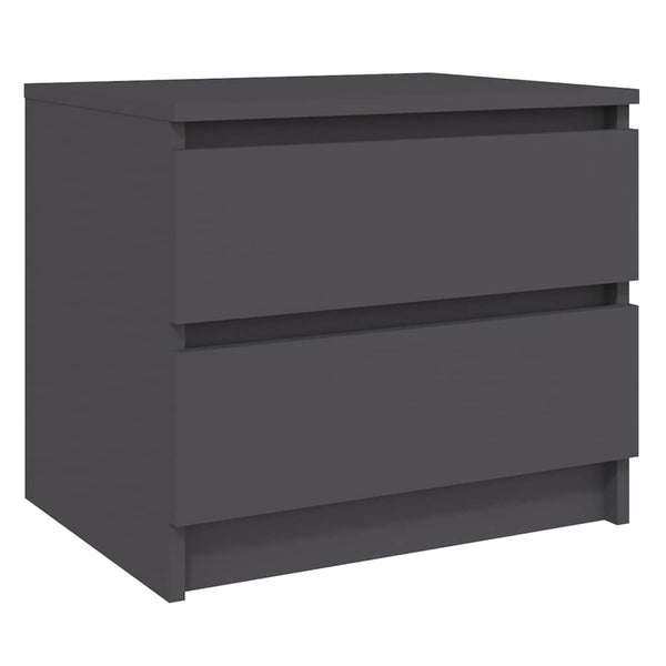 Yöpöydät 2 kpl harmaa 50x39x43,5 cm lastulevy
