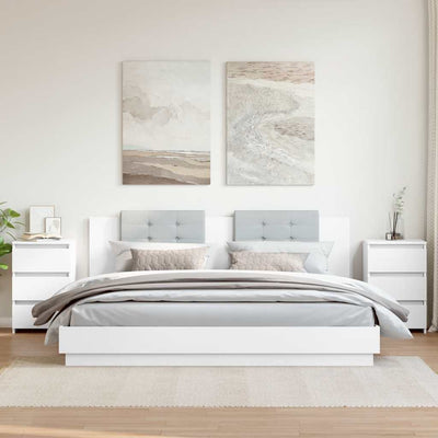 Valkoinen yöpöydät Deaconescu 40x35x62,5cm (2 kpl puinen)