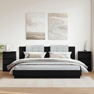 Musta yöpöydät Deaconescu 40x35x62,5cm (2 kpl puinen)