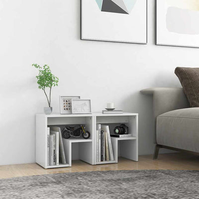 Valkoinen yöpöydät Moraru 40x30x40cm (2 kpl puinen)