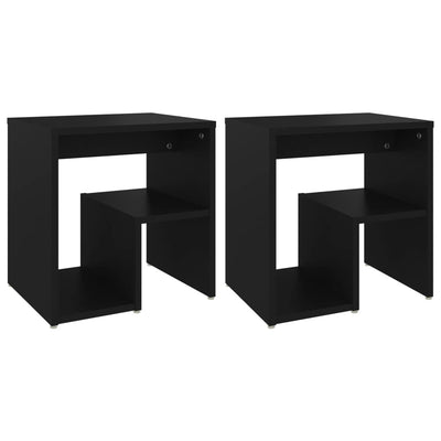 Musta yöpöydät Moraru 40x30x40cm (2 kpl puinen)