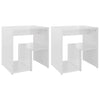 Valkoinen yöpöydät Moraru 40x30x40cm (2 kpl, korkeakiilto, puinen)
