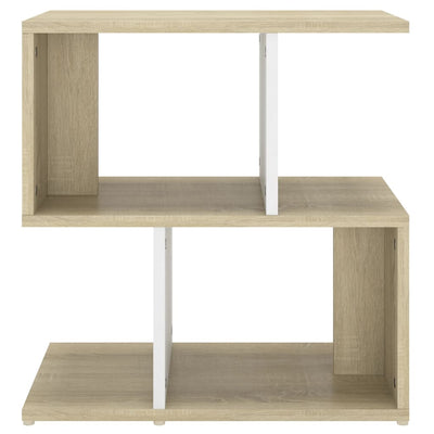Yöpöydät 2kpl valkoinen ja Sonoma-tammi 50x30x51,5 cm lastulevy