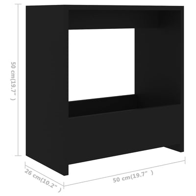 Sivupöytä musta 50x26x50 cm tekninen puu