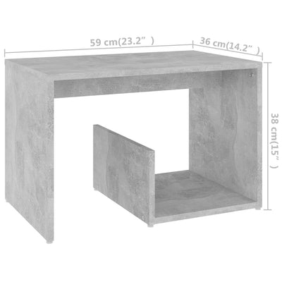 Sivupöytä betoninharmaa 59x36x38 cm teknisestä puusta