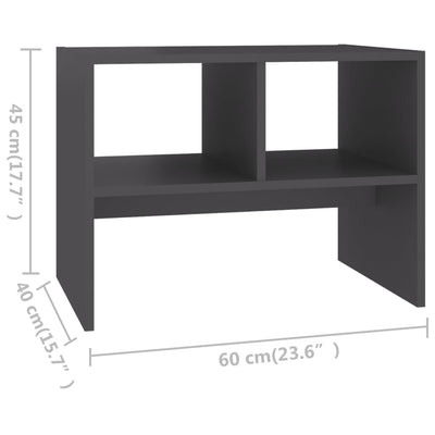 Sivupöytä harmaa 60x40x45 cm lastulevy