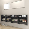 Seinäkenkäkaapit 4 kpl harmaa 60x18x60 cm tekninen puu