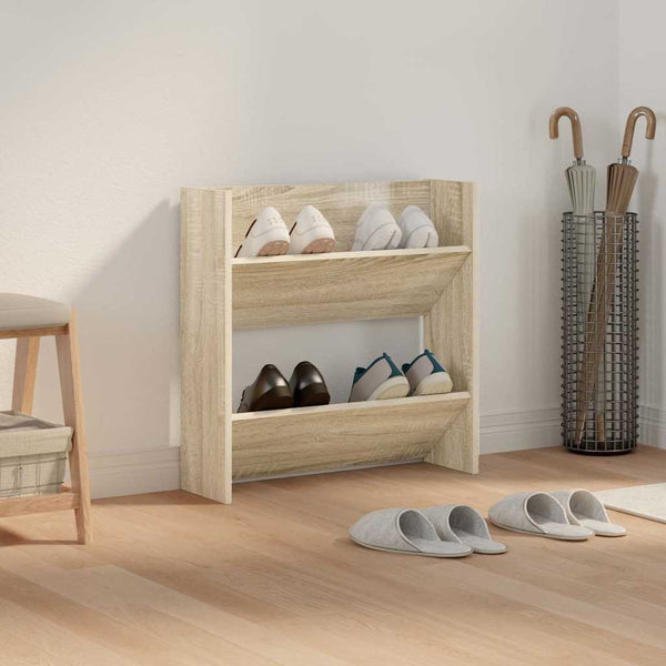 Seinäkenkäkaappi Sonoma-tammi 60x18x60 cm lastulevy