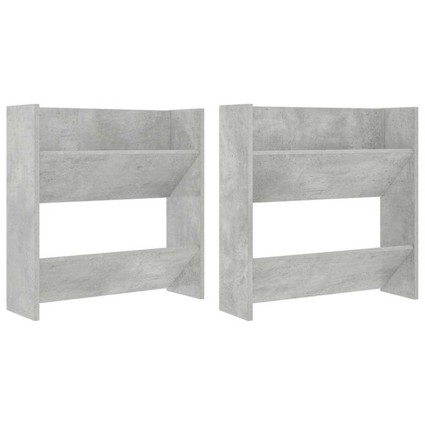Seinäkenkäkaapit 2 kpl betoninharmaa 60x18x60 cm lastulevy