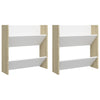 Seinäkenkäkaapit 2 kpl valk./Sonoma-tammi 60x18x60 cm lastulevy