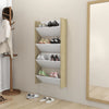 Seinäkenkäkaapit 2 kpl valk./Sonoma-tammi 60x18x60 cm lastulevy