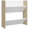 Seinäkenkäkaapit 2 kpl valk./Sonoma-tammi 60x18x60 cm lastulevy