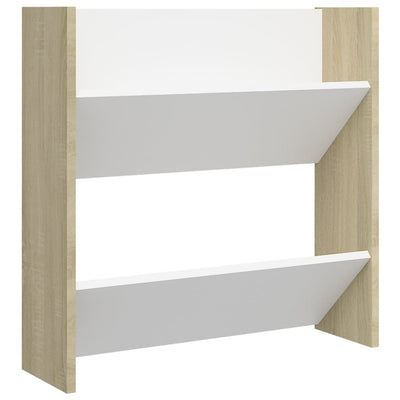 Seinäkenkäkaapit 2 kpl valk./Sonoma-tammi 60x18x60 cm lastulevy