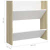 Seinäkenkäkaapit 2 kpl valk./Sonoma-tammi 60x18x60 cm lastulevy
