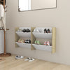 Seinäkenkäkaapit 2 kpl valk./Sonoma-tammi 60x18x60 cm lastulevy