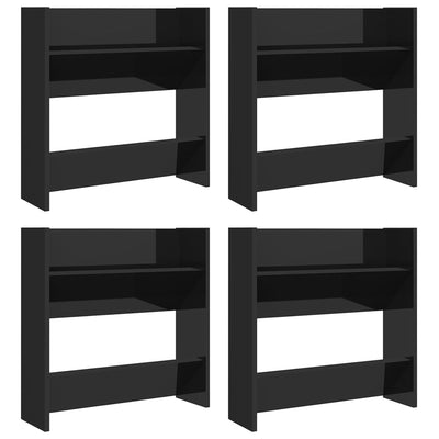 Seinäkenkäkaapit 4 kpl kk. musta 60x18x60 cm tekninen puu