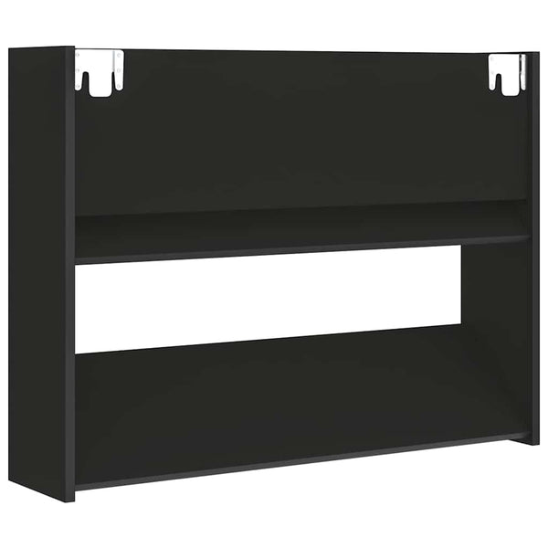 Seinäkenkäkaappi musta 80x18x60 cm teknisestä puusta