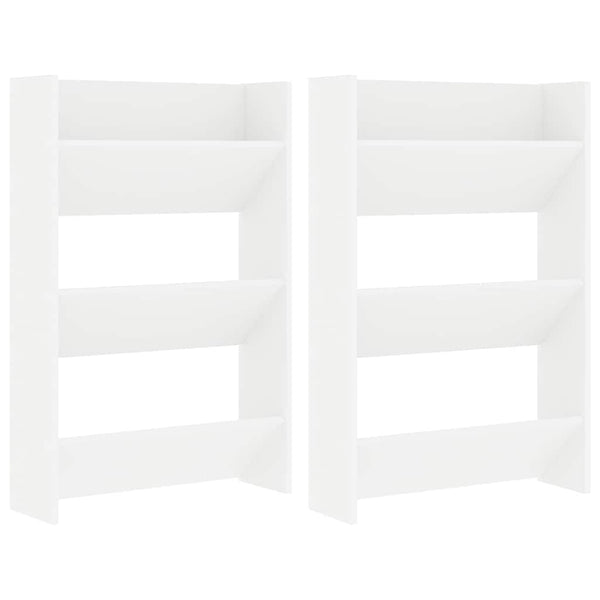 Seinäkenkäkaapit 2 kpl valkoinen 60x18x90 cm lastulevy