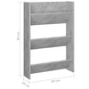 Seinäkenkäkaapit 2 kpl betoninharmaa 60x18x90 cm lastulevy