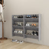 Seinäkenkäkaapit 2 kpl betoninharmaa 60x18x90 cm lastulevy