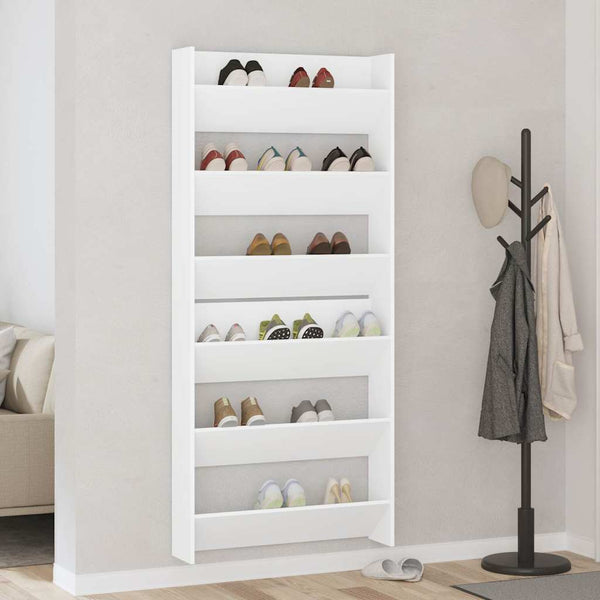 Seinäkenkäkaapit 2 kpl valkoinen 80x18x90 cm lastulevy