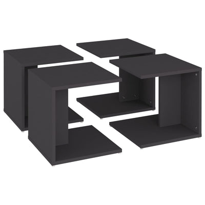 Sohvapöydät 4 kpl harmaa 33x33x33 cm tekninen puu