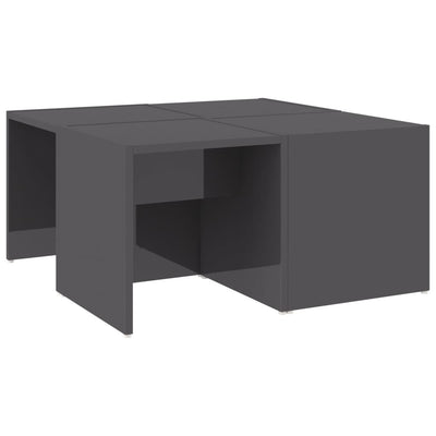 Sohvapöydät 4 kpl korkeakiilto harmaa 33x33x33 cm tekninen puu