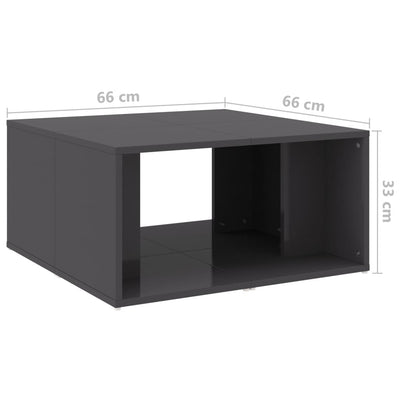 Sohvapöydät 4 kpl korkeakiilto harmaa 33x33x33 cm tekninen puu