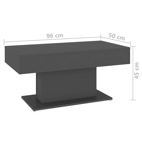 Sohvapöytä harmaa 96x50x45 cm lastulevy
