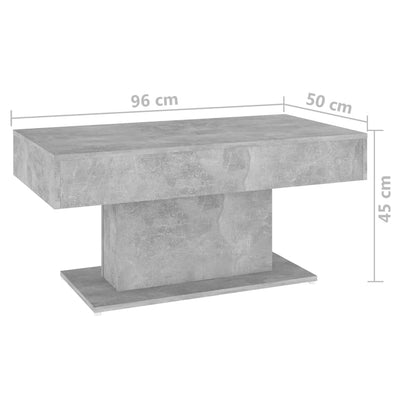 Sohvapöytä betoninharmaa 96x50x45 cm tekninen puu