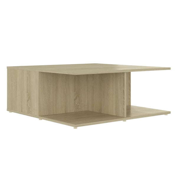 Valkoinen ja sonoma-tammi sohvapöytä Reyna 80x80x31cm (puinen)